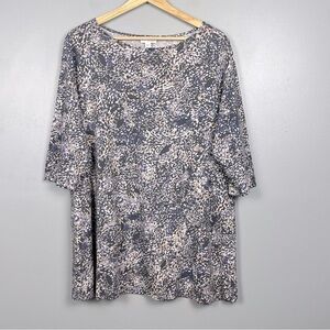 J.Jill PureJill cotton modal abstract print flowy stretchy top, large.